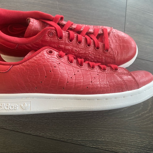 Adidas Stan Smith Red Vegan Reptile US 8 - Picture 3 of 6
